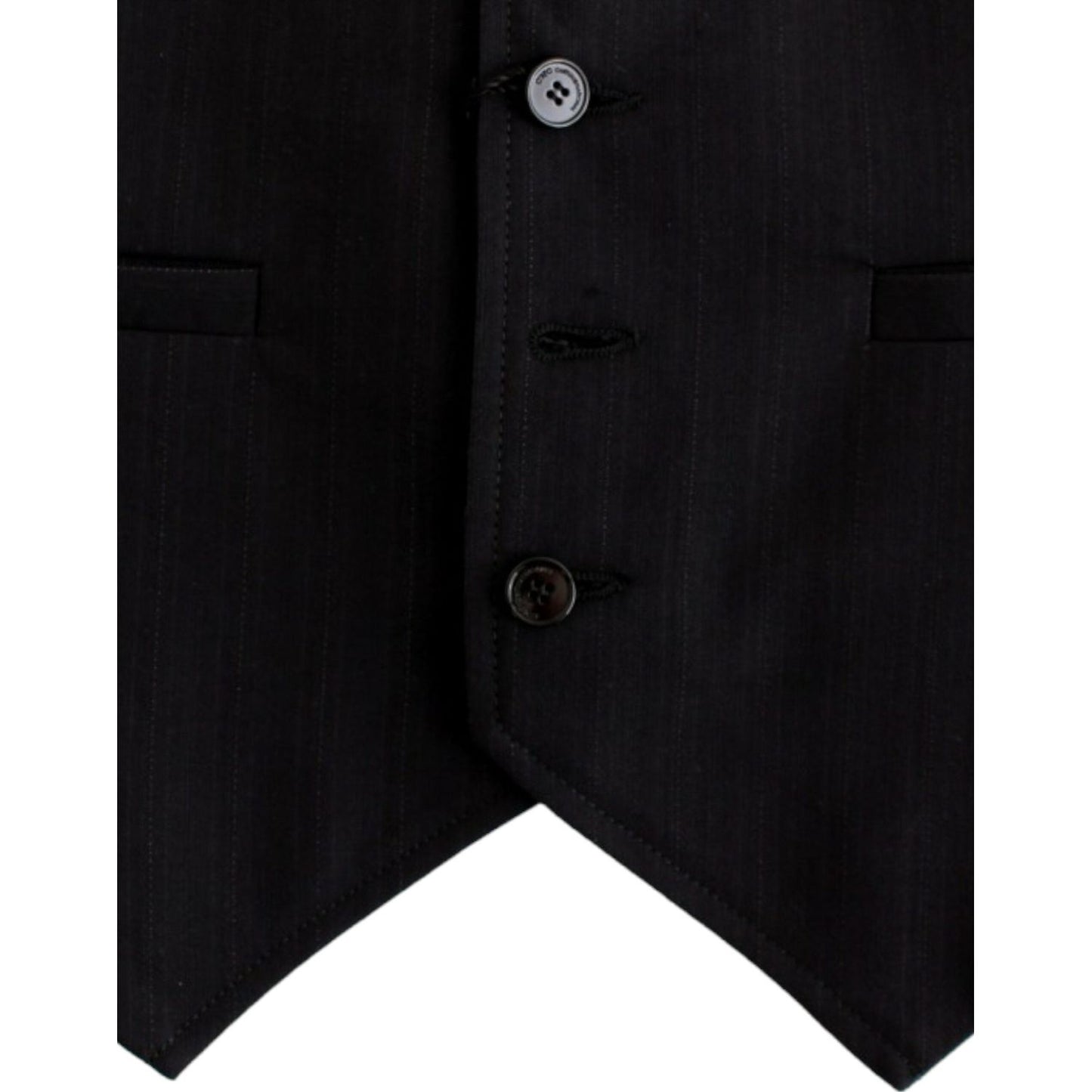 Costume National Black striped cotton casual vest Costume National