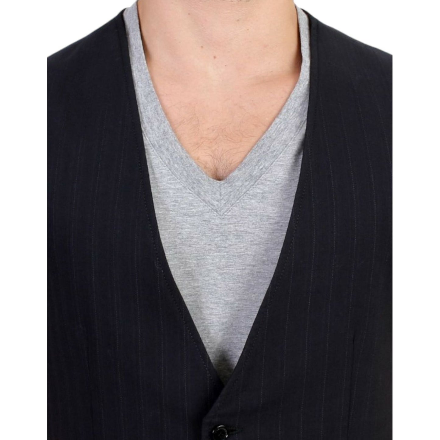 Costume National Black striped cotton casual vest Costume National