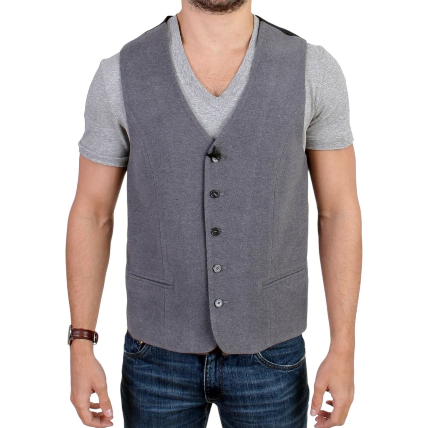 Costume National Gray cotton blend casual vest Costume National