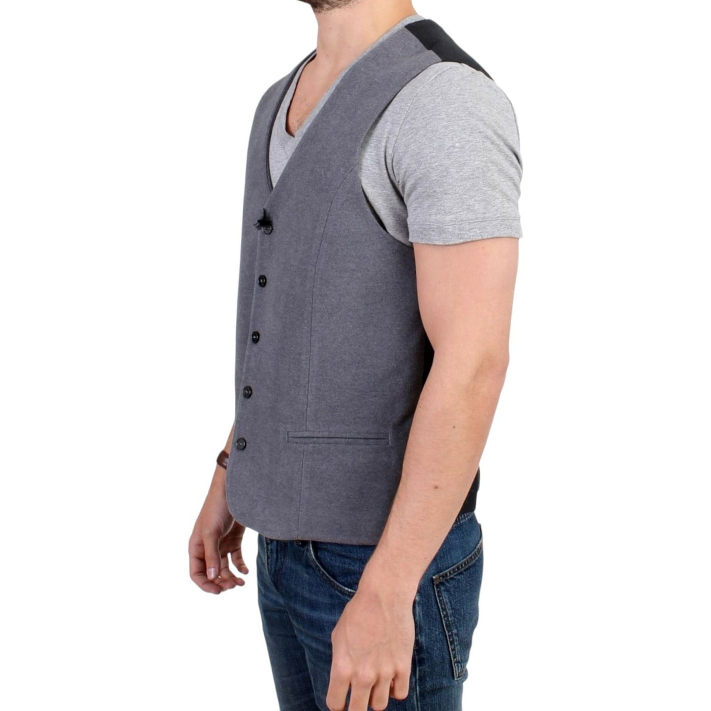 Costume National Gray cotton blend casual vest Costume National