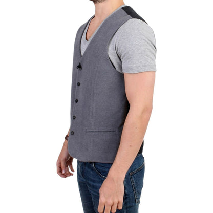 Costume National Gray cotton blend casual vest Costume National