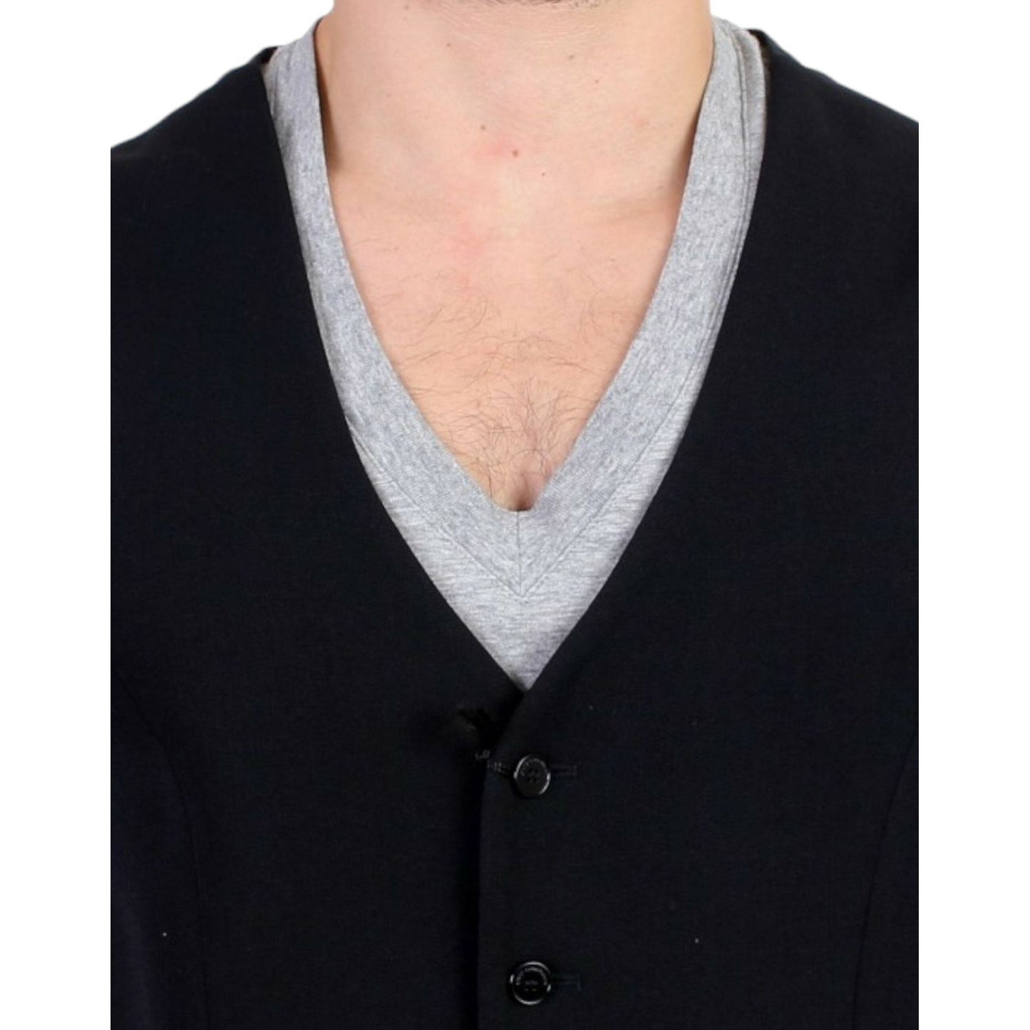 Costume National Black wool blend casual vest Costume National