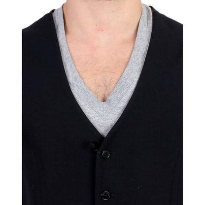 Costume National Black wool blend casual vest Costume National