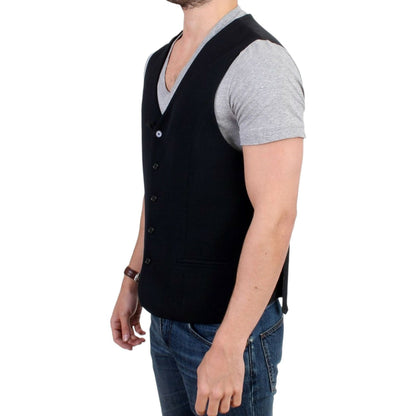 Costume National Black wool blend casual vest Costume National