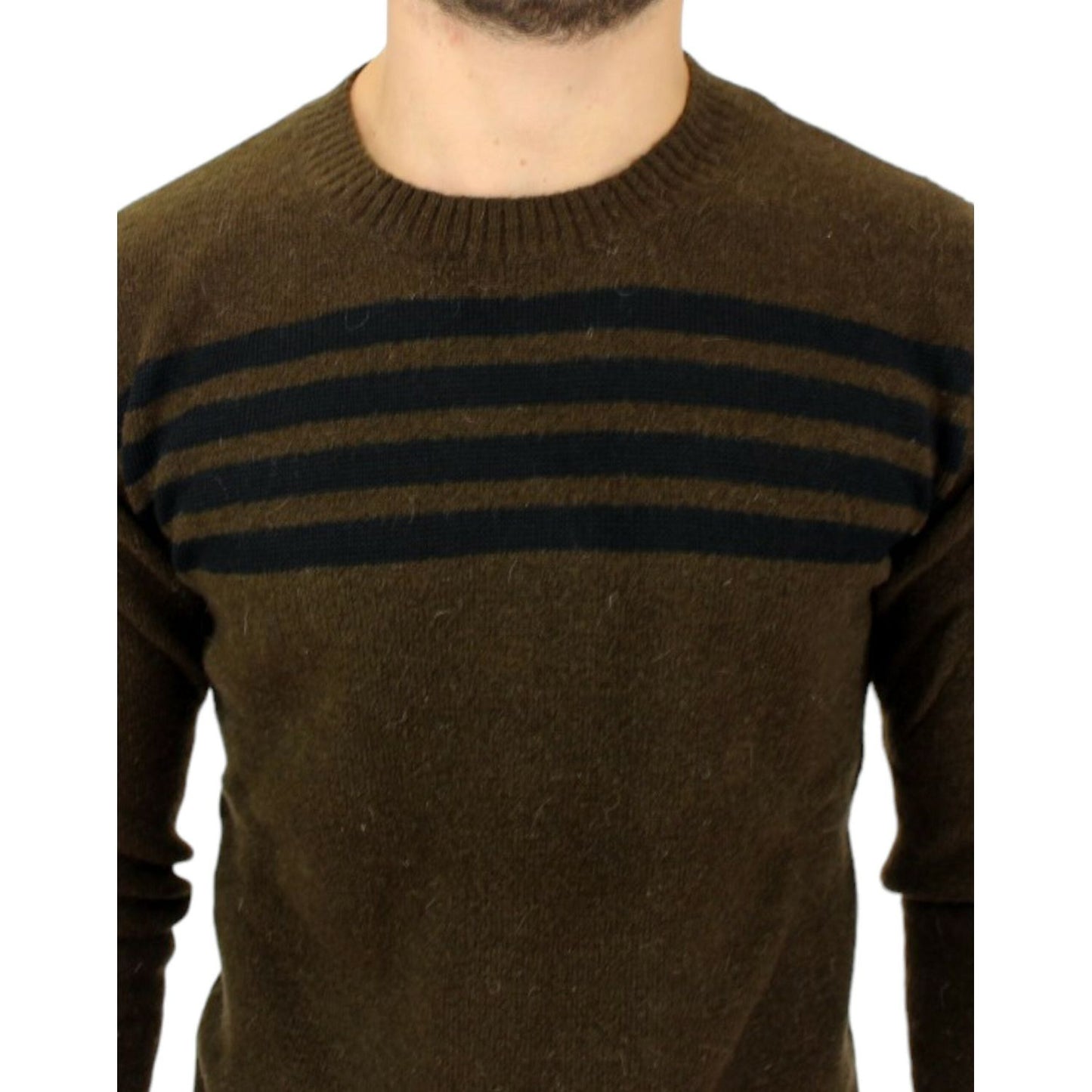 Costume National Brown striped crewneck sweater Costume National