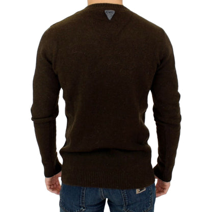 Costume National Brown striped crewneck sweater Costume National
