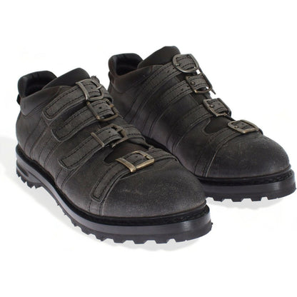 Dolce & Gabbana Gray Leather Ankle Strap Shoes Boots 1728,67345645728,71% Calfskin Leather,Ankle - Boots - Shoes,Boots - Men - Shoes,Boots - Shoes,Dolce & Gabbana,EU39.5/US6.5,Gray,Material: 29% Antilope skin,Men,Men - Shoes,New with tags,Shoes