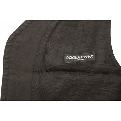 Dolce & Gabbana Black Cotton Blend Dress Vest Gilet
