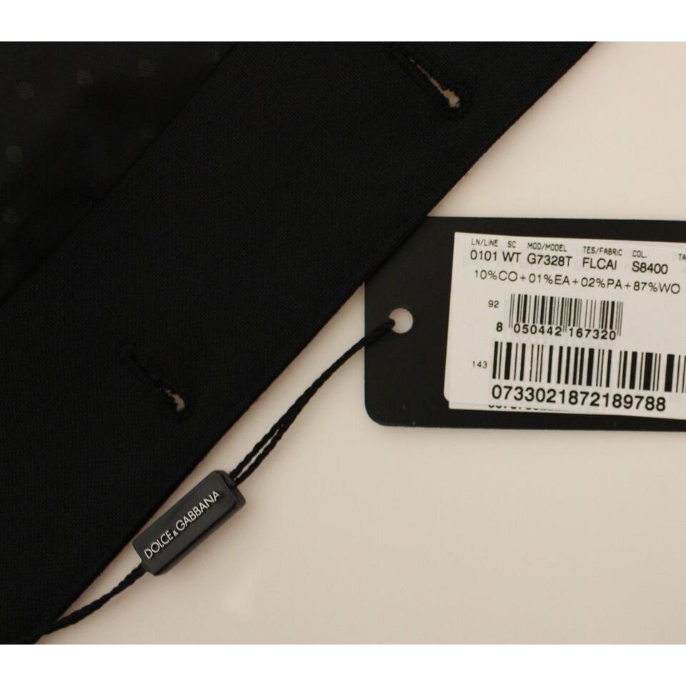 Dolce & Gabbana Black Wool Silk Stretch Dress Vest Blazer