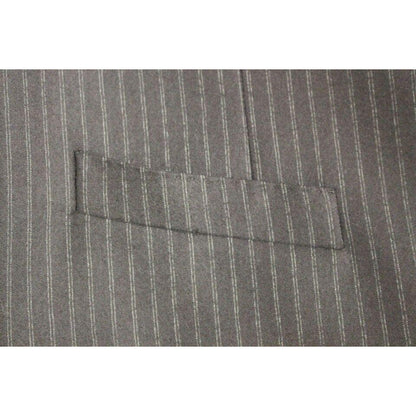 Dolce & Gabbana Black Striped Wool Single Breasted Vest Dolce & Gabbana