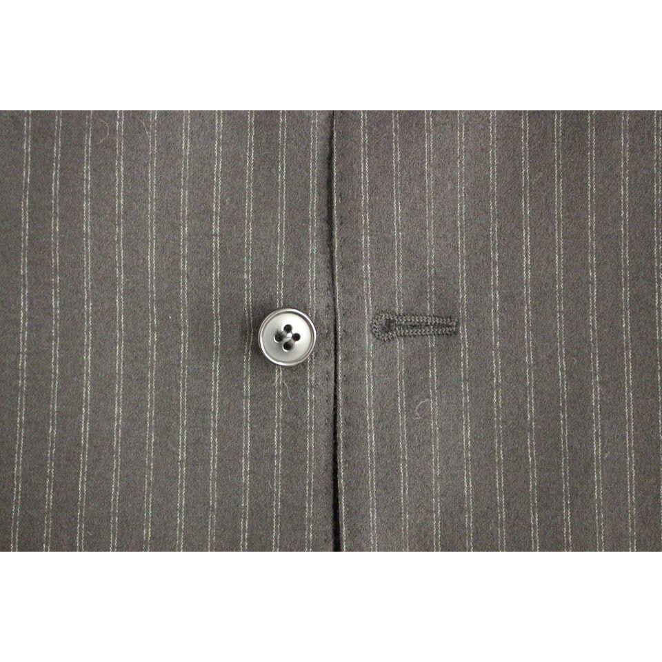 Dolce & Gabbana Black Striped Wool Single Breasted Vest Dolce & Gabbana