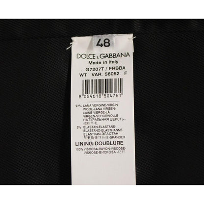 Dolce & Gabbana Gray Striped Wool Logo Vest Gilet Weste Dolce & Gabbana