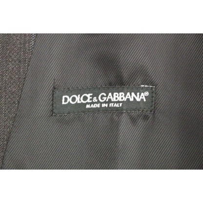 Dolce & Gabbana Gray Striped Wool Logo Vest Gilet Weste Dolce & Gabbana