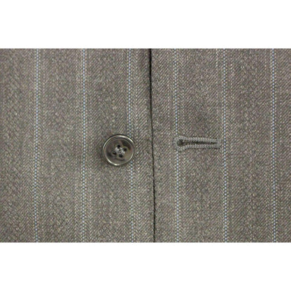 Dolce & Gabbana Gray Striped Wool Logo Vest Gilet Weste Dolce & Gabbana