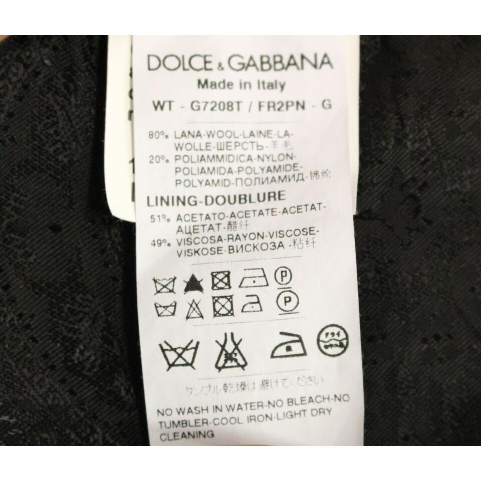 Dolce & Gabbana Black Striped Wool Logo Vest Gilet Weste Dolce & Gabbana