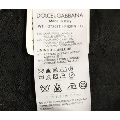 Dolce & Gabbana Black Striped Wool Logo Vest Gilet Weste Dolce & Gabbana