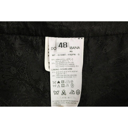 Dolce & Gabbana Black Striped Wool Logo Vest Gilet Weste Dolce & Gabbana