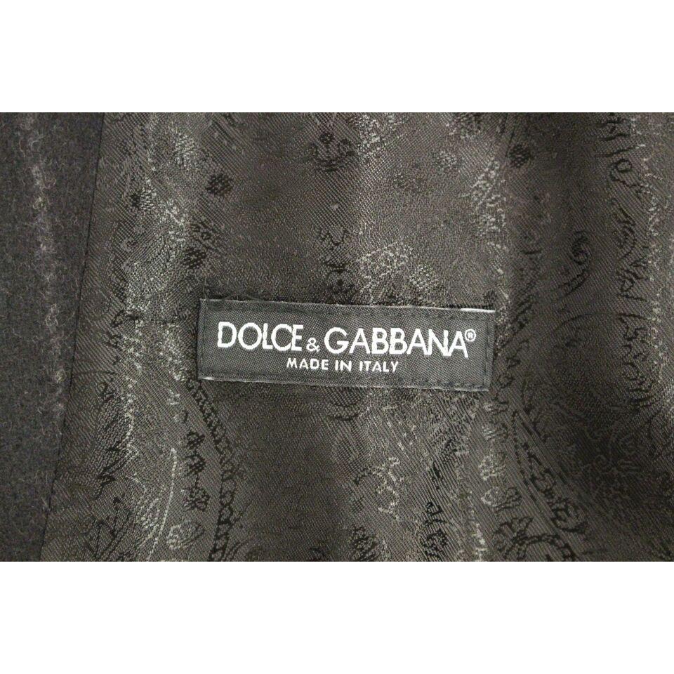 Dolce & Gabbana Black Striped Wool Logo Vest Gilet Weste Dolce & Gabbana