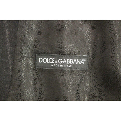 Dolce & Gabbana Black Striped Wool Logo Vest Gilet Weste Dolce & Gabbana