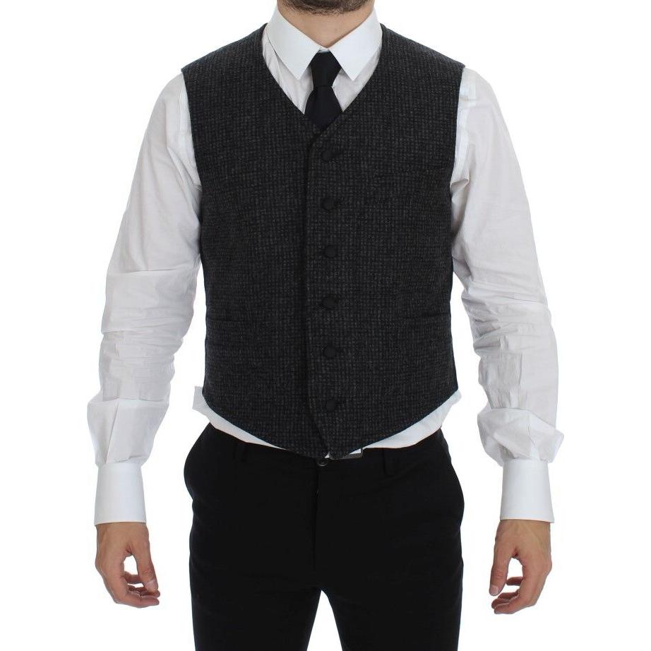 Dolce & Gabbana Gray Wool Blend Vest Gilet Weste Dolce & Gabbana