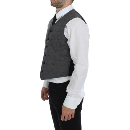 Dolce & Gabbana Gray Cotton Blend Logo Vest Gilet Weste Dolce & Gabbana