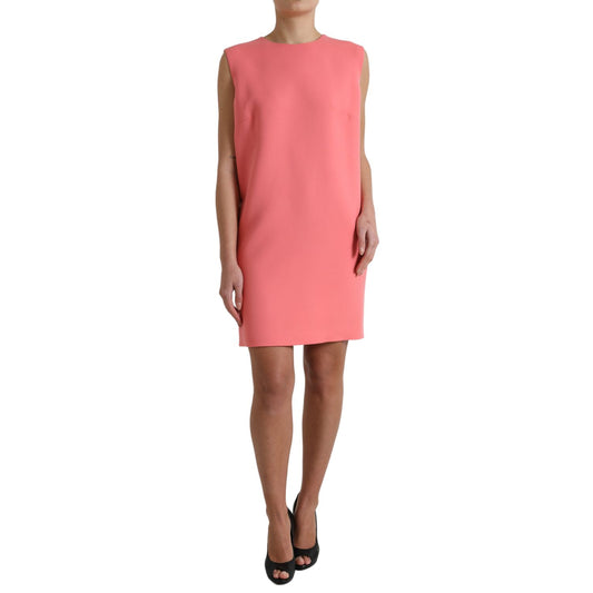 Dolce & Gabbana Pink Virgin Wool Sleeveless Mini Dress