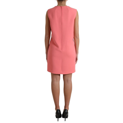 Dolce & Gabbana Pink Virgin Wool Sleeveless Mini Dress