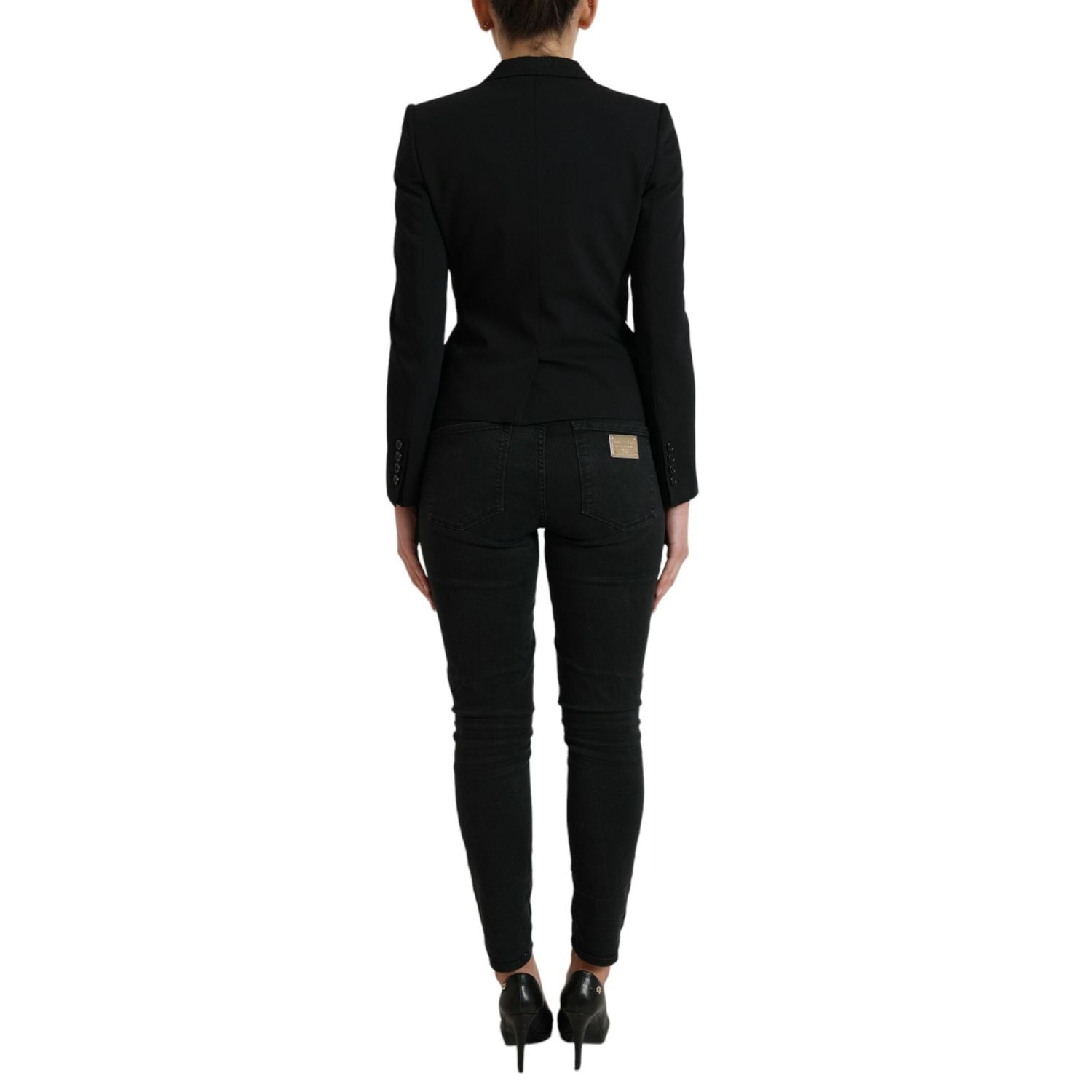 Dolce & Gabbana Black Wool Single Breasted Blazer Coat Jacket