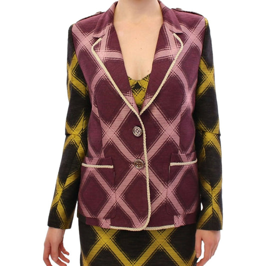 House of Holland Purple checkered blazer jacket House of Holland