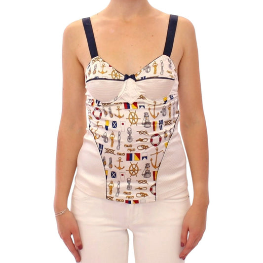 Dolce & Gabbana White sailor motive tank top 1728,67345645728,8% Elastane,Clothing,Dolce & Gabbana,IT2 | S,IT3 | M,IT4 | L,Material: 92% Polyester,New with tags,T-Shirts - Clothing,Tank Tops - T-Shirts - Clothing,Tops & T-Shirts - Women - Clothing,White,W