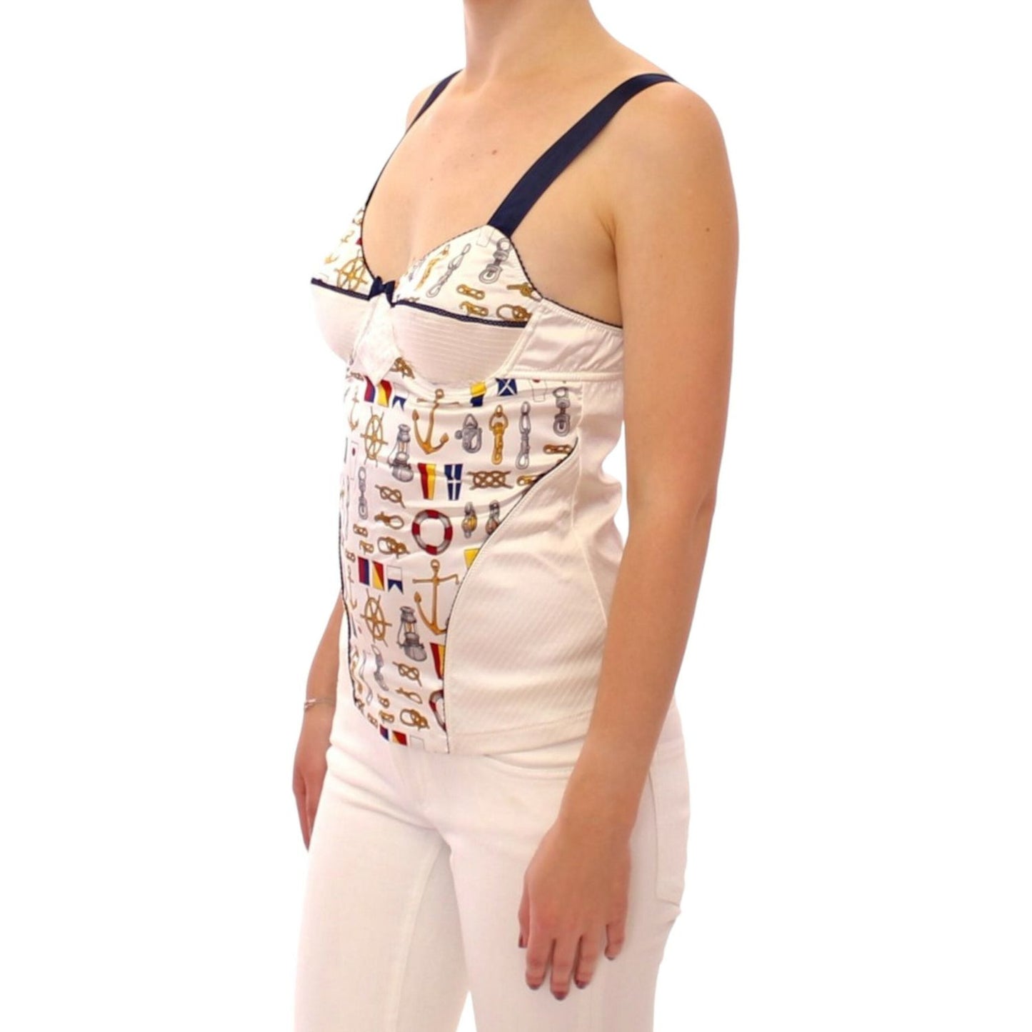Dolce & Gabbana White sailor motive tank top 1728,67345645728,8% Elastane,Clothing,Dolce & Gabbana,IT2 | S,IT3 | M,IT4 | L,Material: 92% Polyester,New with tags,T-Shirts - Clothing,Tank Tops - T-Shirts - Clothing,Tops & T-Shirts - Women - Clothing,White,W