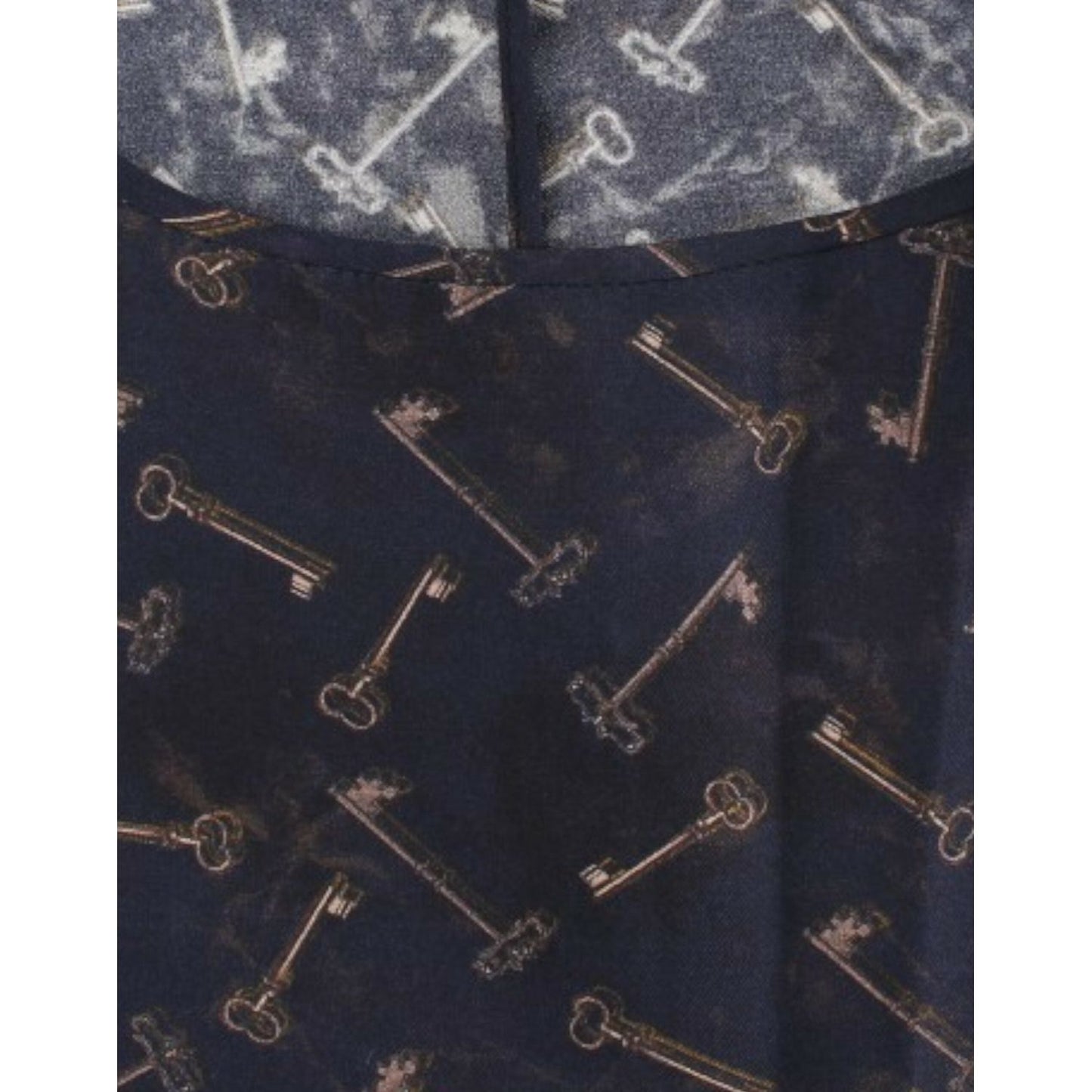 Dolce & Gabbana Blue gold key print silk blouse