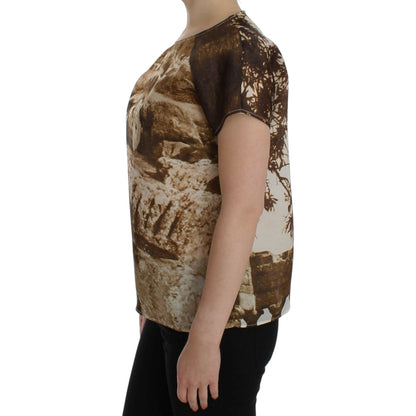 Dolce & Gabbana Brown Taormina silk blouse Dolce & Gabbana