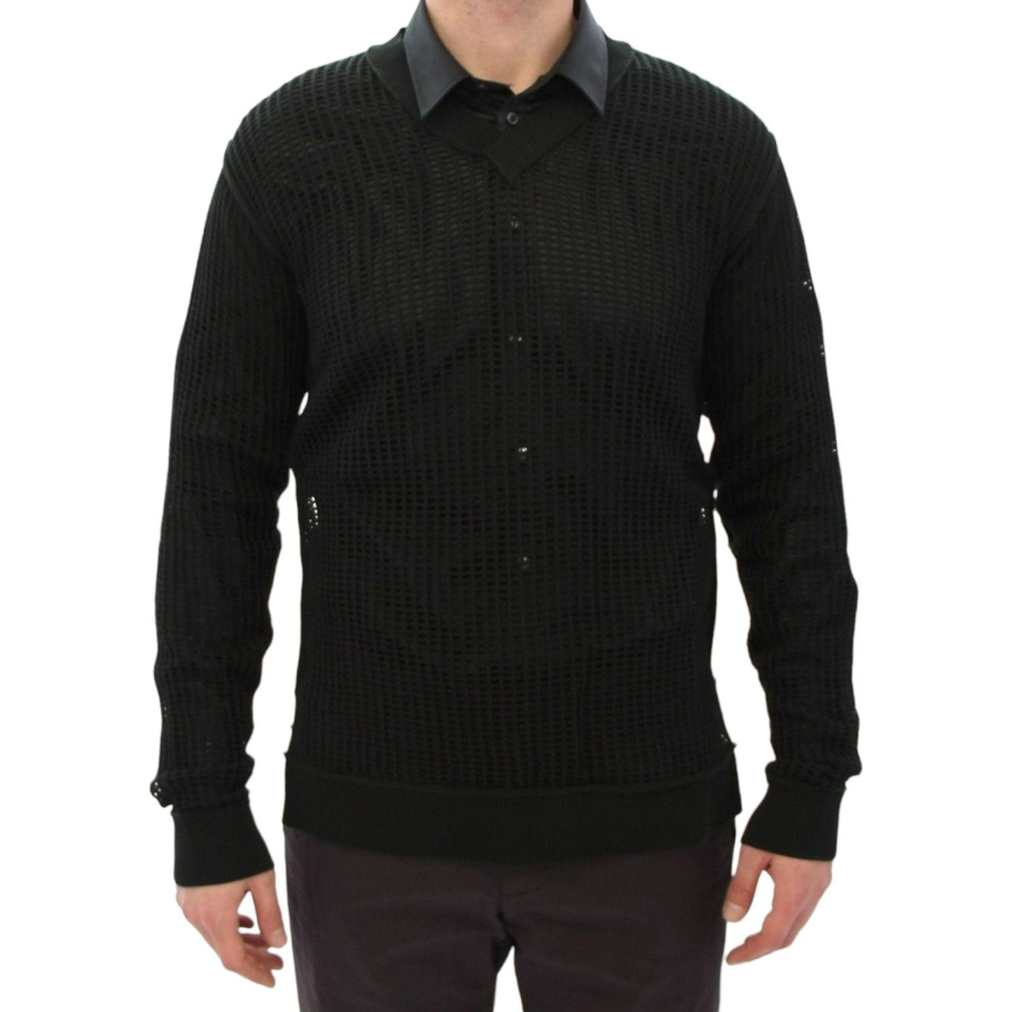 Dolce & Gabbana Dark Green Runway Netz Pullover Netted Sweater Dolce & Gabbana