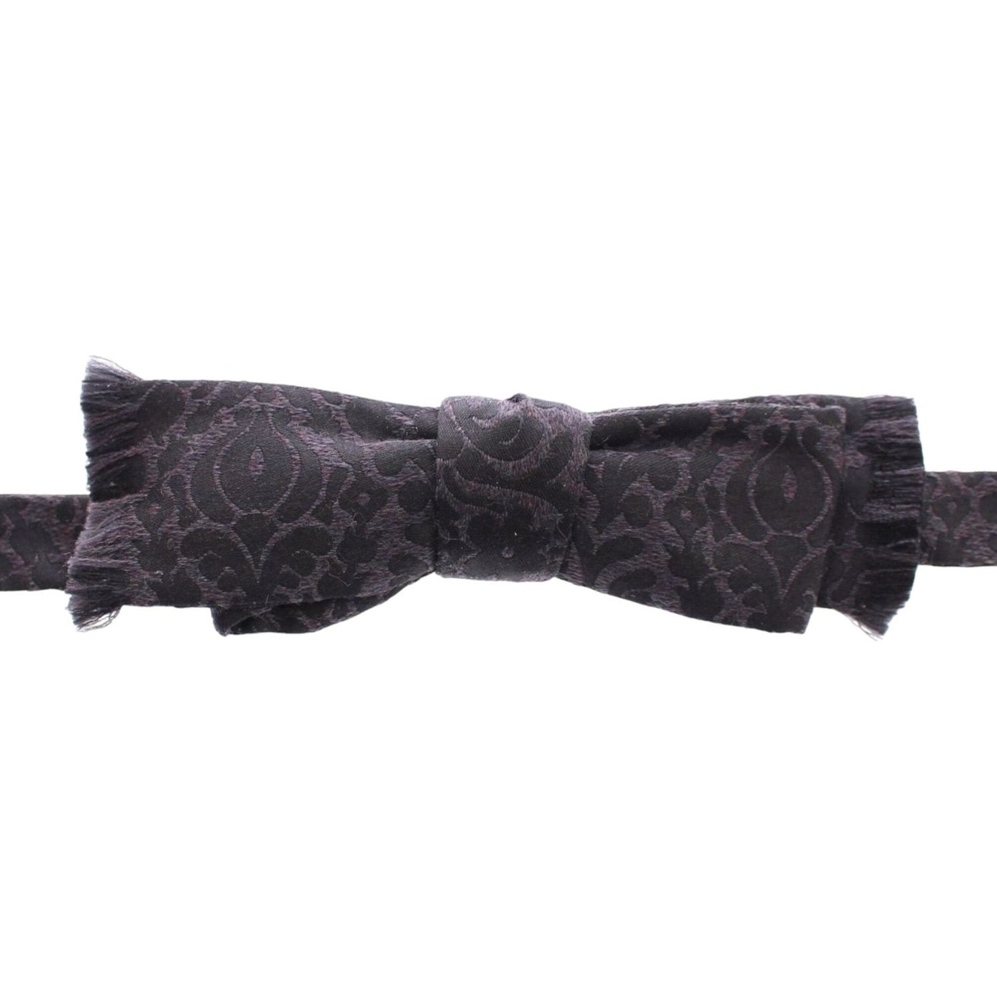 Dolce & Gabbana Gray Black Wool Bow Tie Dolce & Gabbana