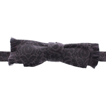 Dolce & Gabbana Gray Black Wool Bow Tie Dolce & Gabbana
