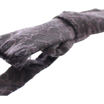 Dolce & Gabbana Gray Black Wool Bow Tie Dolce & Gabbana