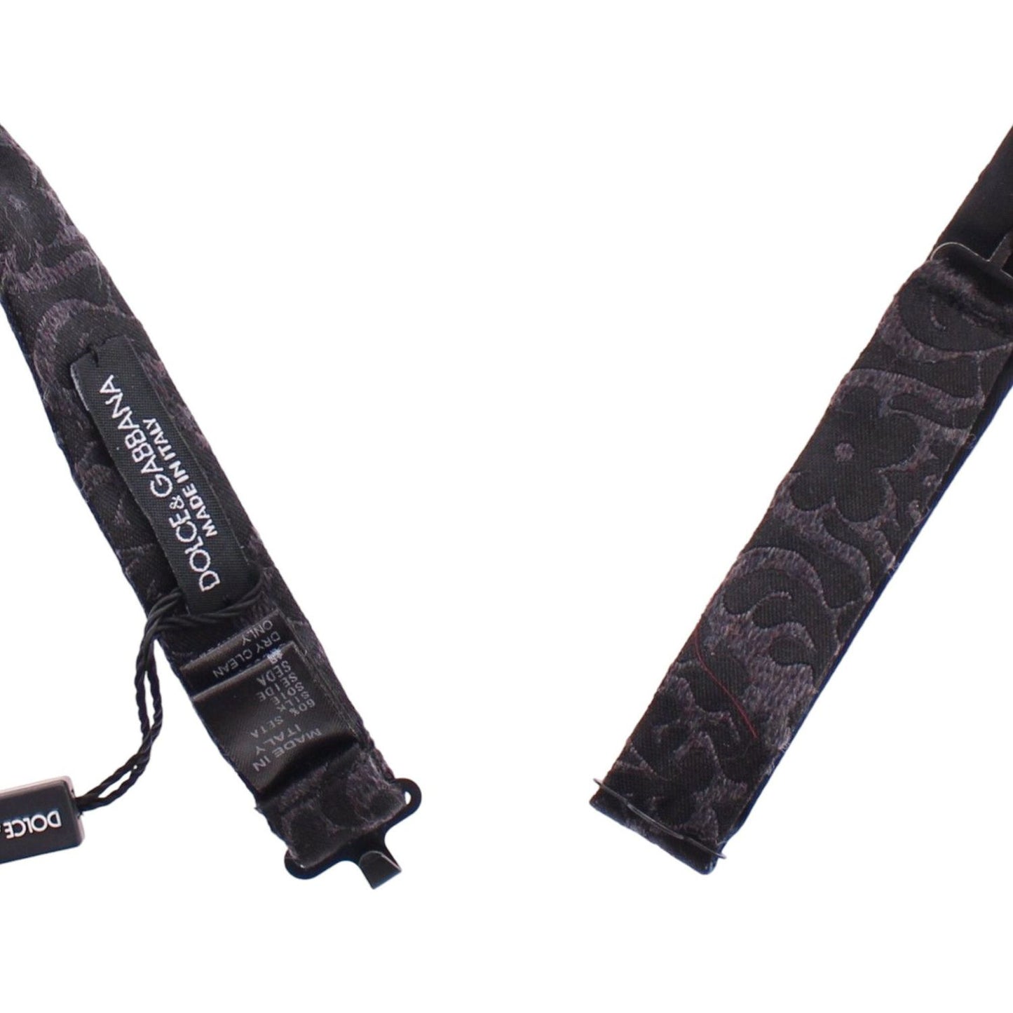 Dolce & Gabbana Gray Black Wool Bow Tie Dolce & Gabbana