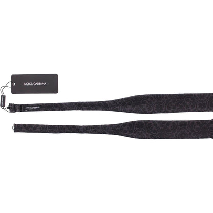 Dolce & Gabbana Gray Black Wool Bow Tie Dolce & Gabbana