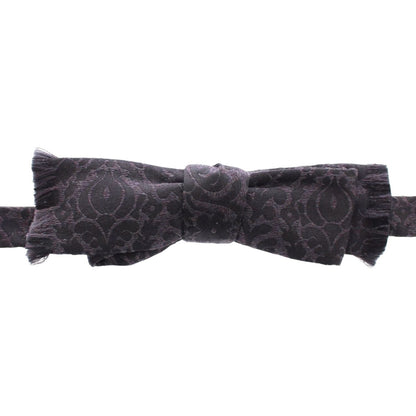 Dolce & Gabbana Gray Black Wool Silk Bow Tie Dolce & Gabbana