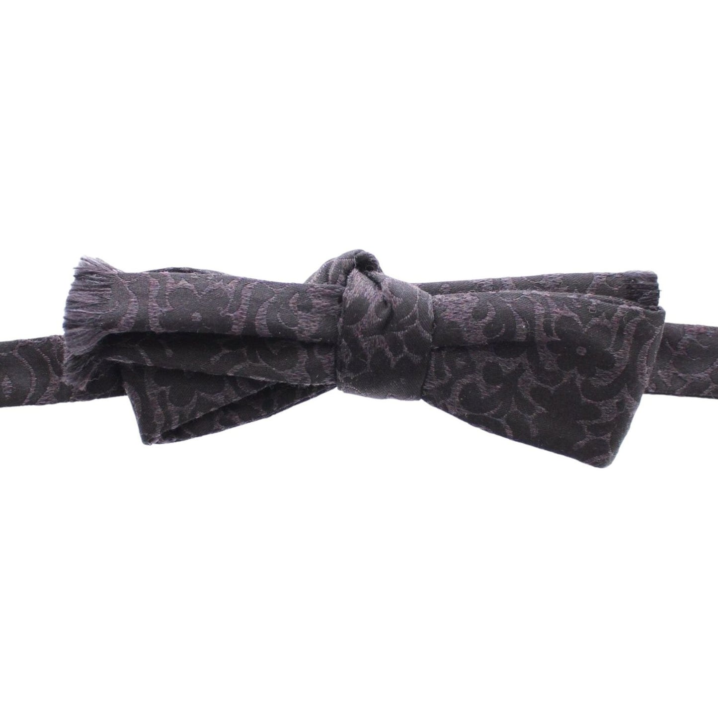Dolce & Gabbana Gray Black Wool Silk Bow Tie Dolce & Gabbana