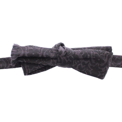 Dolce & Gabbana Gray Black Wool Silk Bow Tie Dolce & Gabbana