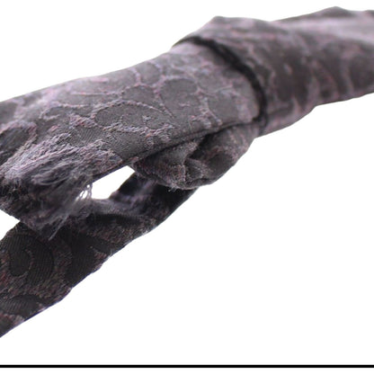 Dolce & Gabbana Gray Black Wool Silk Bow Tie Dolce & Gabbana