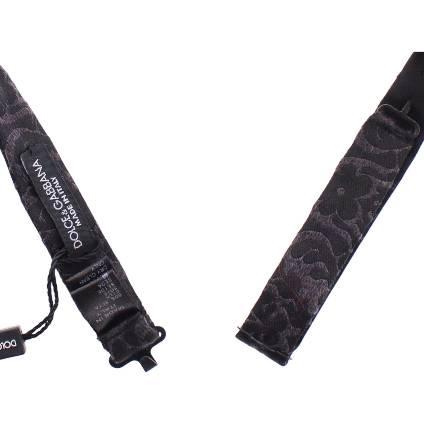 Dolce & Gabbana Gray Black Wool Silk Bow Tie Dolce & Gabbana