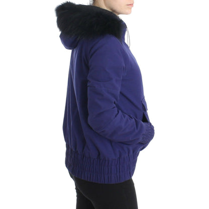 GF Ferre Blue Padded Jacket Hooded Short K-Way GF Ferre