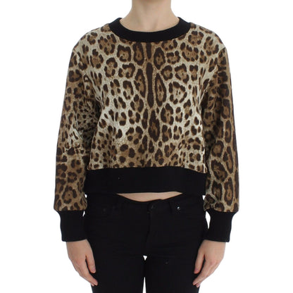 Dolce & Gabbana Leopard Print Crewneck Short Sweater Dolce & Gabbana