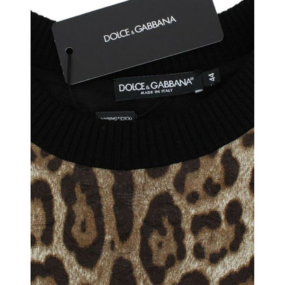 Dolce & Gabbana Leopard Print Crewneck Short Sweater Dolce & Gabbana
