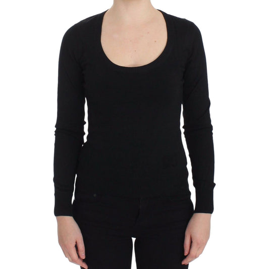 Dolce & Gabbana Black Cashmere Crewneck Sweater Pullover Dolce & Gabbana