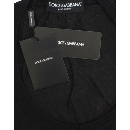 Dolce & Gabbana Black Cashmere Crewneck Sweater Pullover Dolce & Gabbana