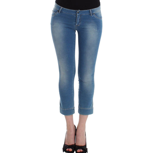 Ermanno Scervino Beachwear Blue Jeans Capri Pants Cropped Ermanno Scervino